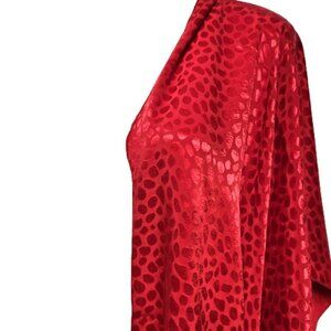Red Scarf Polka Dot Print Long Soft Light and Rectangular - NEW
